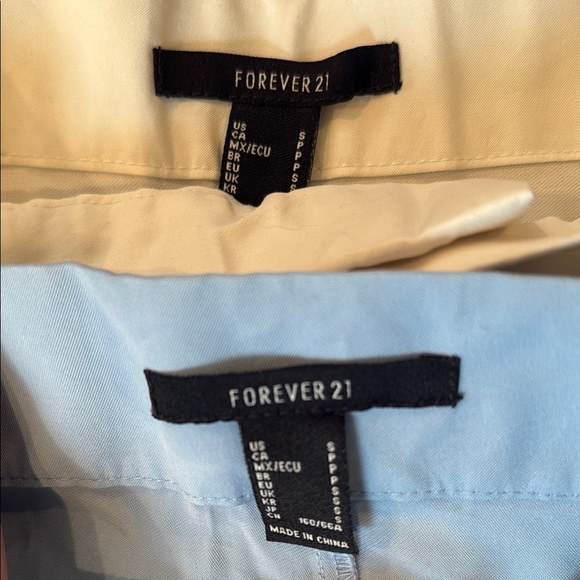 Forever 21 Wide Leg Pants in Blue and Cream - Picture 3 of 3